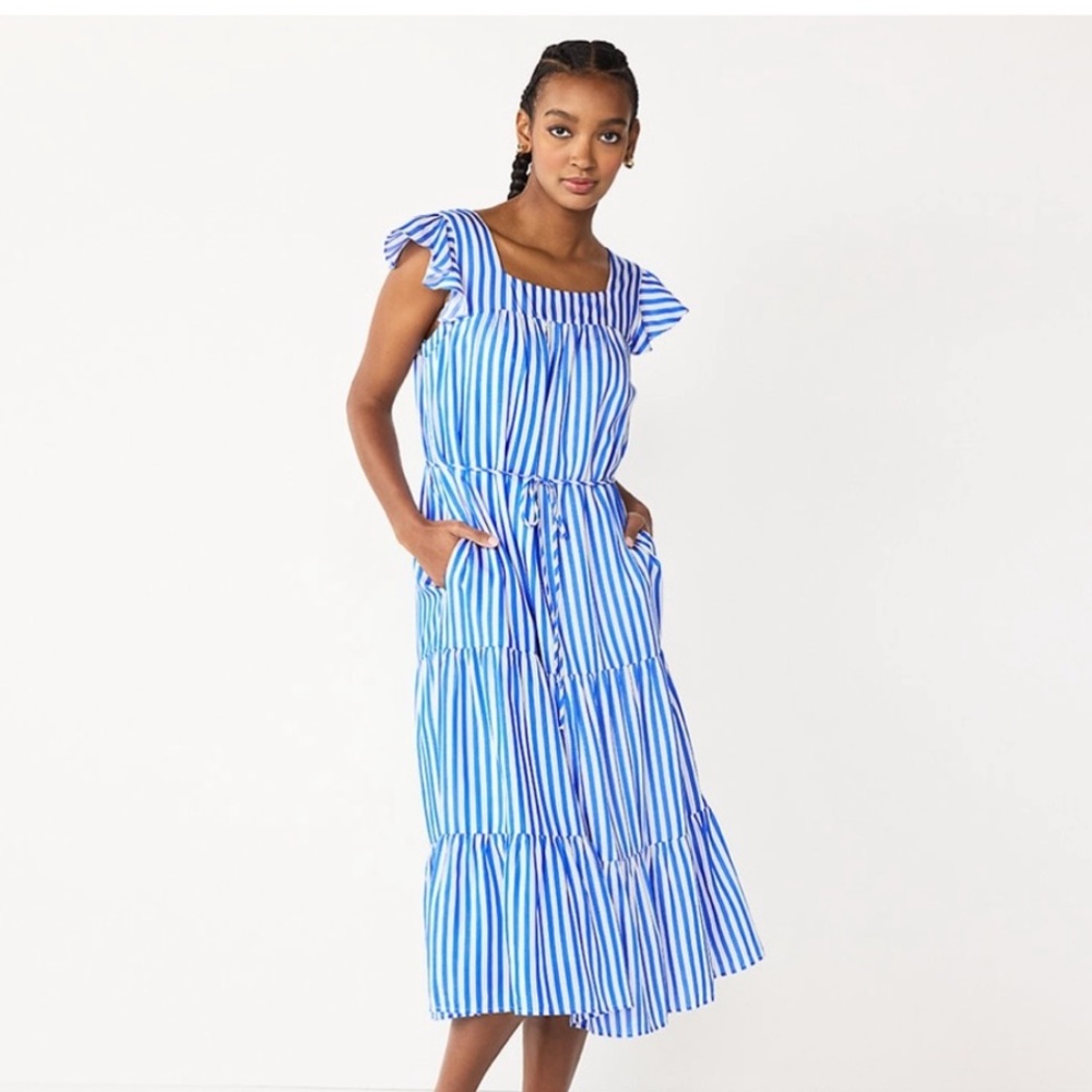 NWT Draper James RSVP Striped Midi Sundress